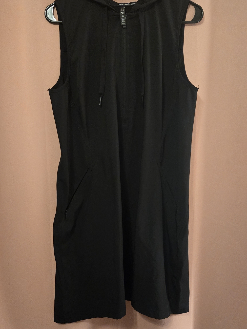 Calvin Klein Performance Black Sleeveless Hooded Dress Size L